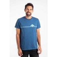 Weird Fish Men's Pyramid Vista Chest Stripe Graphic T-Shirt in Bright Blue | Size: 4XL
