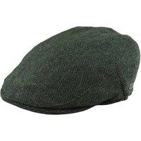 TruClothing Men's Flat Cap Wool Herringbone Tweed Vintage Classic 1920s Peaky Blinders in Olive | Size: Small
