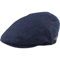 TruClothing Men's Flat Cap Wool Herringbone Tweed Vintage Classic 1920s Peaky Blinders in Navy | Size: Large