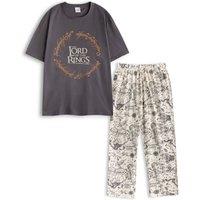 Lord of the Rings Men's Short Sleeve Long Leg Pyjama Set | Black | Size: 2XL