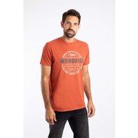 Weird Fish Men's Waves Front Print Graphic T-Shirt in Orange | Size: XL