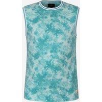 Enorsia Men's Tie-Dye Printed Cotton Vest in Light Blue | Size: Medium