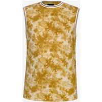 Enorsia Men's Tie-Dye Printed Cotton Vest in Mustard | Size: Medium