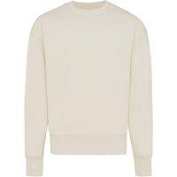 IQONIQ Men's Kruger Cotton Crew Neck Relaxed Fit Sweatshirt in Off-White | Size: Small