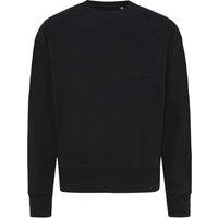 IQONIQ Men's Kruger Cotton Crew Neck Relaxed Fit Sweatshirt in Black | Size: Large