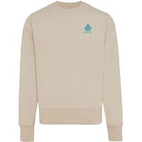 IQONIQ Men's Kruger Cotton Crew Neck Relaxed Fit Sweatshirt in Cream | Size: Large