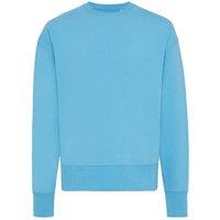 IQONIQ Men's Kruger Cotton Crew Neck Relaxed Fit Sweatshirt in Blue | Size: 2XS
