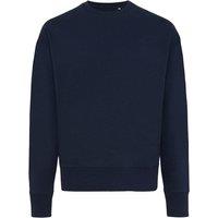 IQONIQ Men's Kruger Cotton Crew Neck Relaxed Fit Sweatshirt in Navy | Size: 3XL
