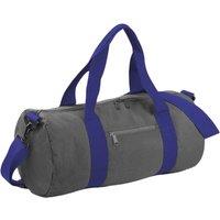 Bagbase Men's Plain Varsity Barrel Duffle Bag (20 Litres) Pack of 2 in Light Grey