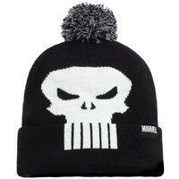 The Punisher Men's Pom Pom Skull Beanie in Black