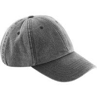 Beechfield Men's Low Profile Vintage Denim-Look Cap Pack of 2 in Dark Grey
