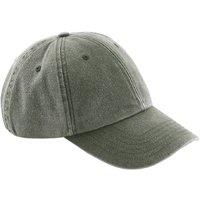 Beechfield Men's Low Profile Vintage Denim-Look Cap Pack of 2 in Olive