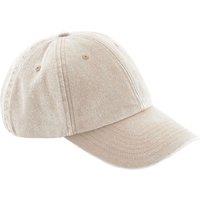 Beechfield Men's Low Profile Vintage Denim-Look Cap Pack of 2 in Stone