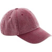 Beechfield Men's Low Profile Vintage Denim-Look Cap Pack of 2 in Red
