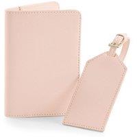 Bagbase Men's Boutique Passport Holder & Luggage Tag Set in Pink