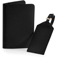 Bagbase Men's Boutique Passport Holder & Luggage Tag Set in Black