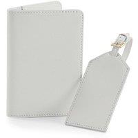 Bagbase Men's Boutique Passport Holder & Luggage Tag Set in Light Grey