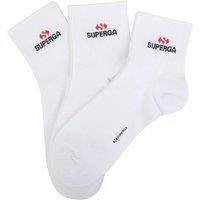 Superga Men's Logo Ankle Socks (Pack Of 3) in White | Size: Medium