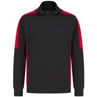 Finden & Hales Men's Team Contrast Panel Hoodie in True Black | Size: Medium