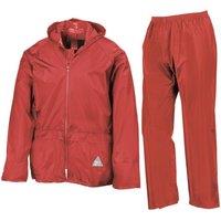 Result Men's Waterproof Jacket & Trousers Set in Red | Size: XL