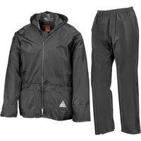 Result Men's Waterproof Jacket & Trousers Set in Black | Size: Large
