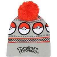 Pokemon Men's Pokeball Acrylic Beanie in Grey