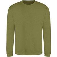 AWDis Men's Soft Touch Sweatshirt in Green | Size: XS