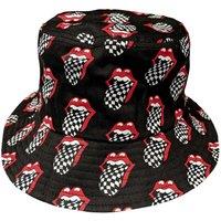 The Rolling Stones Men's Tongue Checkerboard Bucket Hat in Charcoal | Size: S/M