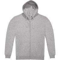 B&C Men's ID.224 Full Zip Hoodie in Grey | Size: XS