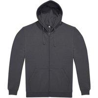 B&C Men's ID.224 Full Zip Hoodie in Dark Grey | Size: 2XL