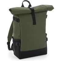 Bagbase Men's Block Roll-Top Backpack in Olive