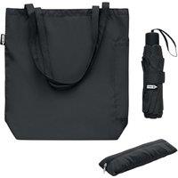 MidOcean Men's Seattle RPET Folding Umbrella Set in Black