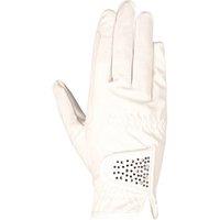 Hy Men's Shimmer Riding Gloves in White | Size: Medium