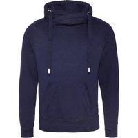 AWDis Men's Crossover Collar Hoodie in Navy | Size: 2XL