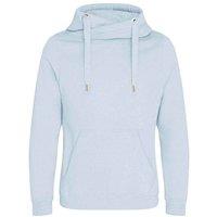 AWDis Men's Crossover Collar Hoodie in Blue | Size: XS