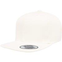 Yupoong Men's Flexfit Plain Classic 5 Panel Snapback Cap in White