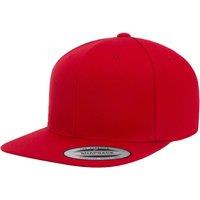 Yupoong Men's Flexfit Plain Classic 5 Panel Snapback Cap in Red