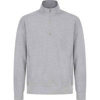 Henbury Men's Quarter Zip Sweatshirt in Grey | Size: 2XL