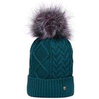 Hy Men's Vanoise Bobble Cable Knit Beanie in Bottle Green
