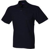 Henbury Men's Cotton Pique Stretch Polo Shirt in Navy | Size: Large