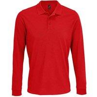 SOL'S Men's Prime Pique Long-Sleeved Polo Shirt in Red | Size: 2XL