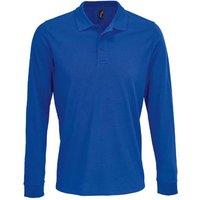 SOL'S Men's Prime Pique Long-Sleeved Polo Shirt in Blue | Size: 5XL