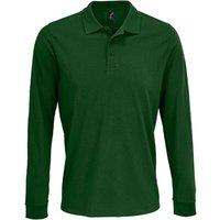 SOL'S Men's Prime Pique Long-Sleeved Polo Shirt in Bottle Green | Size: 2XL