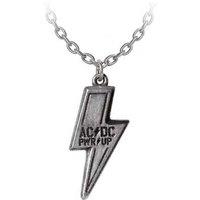 AC/DC Men's Power Up Logo Flash Necklace & Pendant in Silver