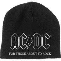 AC/DC Men's For Those About To Rock Back Print Beanie in Black