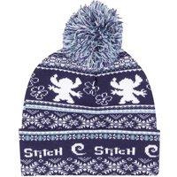 Lilo & Stitch Men's Fair Isle Pom Pom Beanie in Blue
