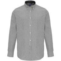 Premier Men's Striped Oxford Long-Sleeved Shirt in White | Size: Small