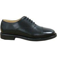 Grafters Men's Leather Capped Oxford Laced Cadet Shoe in Black | Size: 6