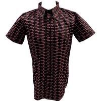 Pink Floyd Men's Courier Pattern All-Over Print Shirt in Black | Size: Large