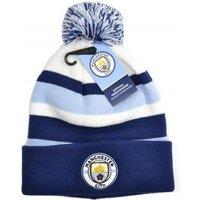 Manchester City FC Men's Bronx Bobble Knitted Hat in Blue